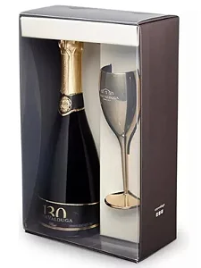 Kit Espumante Casa Valduga 130 Brut + Taça Dourada