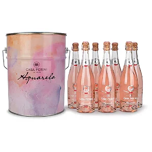 Espumante Kit Balde Casa Perini Aquarela Rosé c/7un