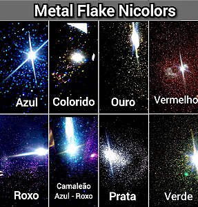 Metal Flake Poliéster Cores Diversas