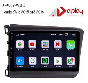 Central Multimidia Honda Civic 2015 até 2016 Android Alplay AP4009-WIFI - 9 polegadas