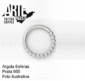 Argola Esferas - Prata 950