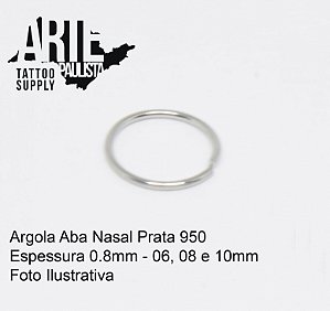 Argola Aba Nasal Básico 0.8mm - Prata 950