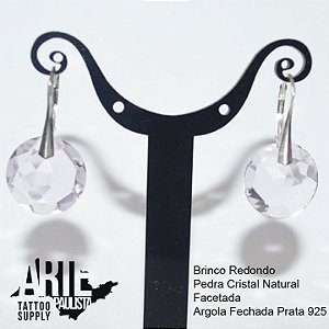 Brinco/Pêndulo Pedra Natural Cristal (Par) - Modelo 01