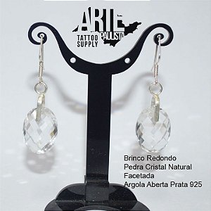 Brinco/Pêndulo Pedra Natural Cristal (Par) - Modelo 02