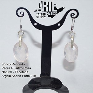 Brinco/Pêndulo Pedra Natural Cristal (Par) - Modelo 03