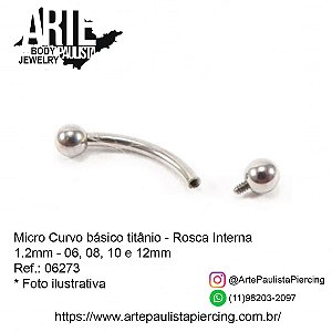 Piercing Curvado Liso, Titânio