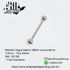 Barbell Lingua Básico Titânio ASTM F136 Rosca Interna