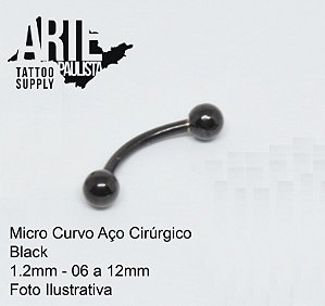 Micro Curvo Básico Aço Cirúrgico Black