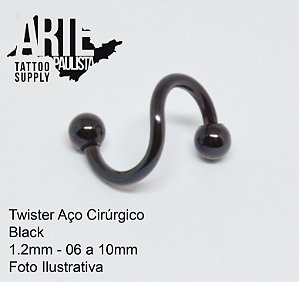 Twister Básico Aço Cirúrgico Black
