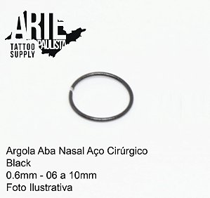 Argola Aba nasal Básico Aço Cirúrgico Black