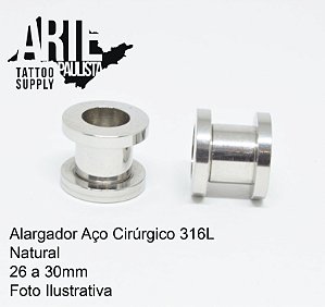 Alargador Aço cirúrgico 316L Rosca Normal - 26 a 30mm