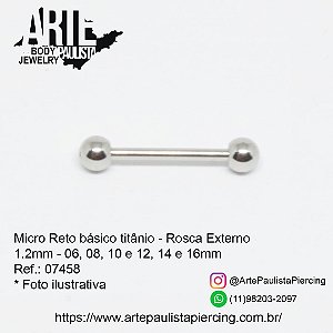 Micro Reto Básico Titânio ASTM F136 Rosca Externa