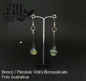 Brinco/Pêndulo Vidro Borossilicato (Par) - Modelo 03
