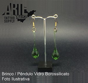Brinco/Pêndulo Vidro Borossilicato (Par) - Modelo 05