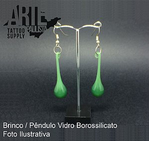Brinco/Pêndulo Vidro Borossilicato (Par) - Modelo 06