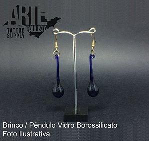 Brinco/Pêndulo Vidro Borossilicato (Par) - Modelo 08