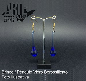 Brinco/Pêndulo Vidro Borossilicato (Par) - Modelo 09