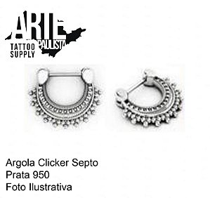 Argola Clicker Prata 950 - Modelo 05