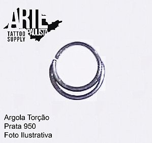 Argola Torção Prata 950 - Modelo 01