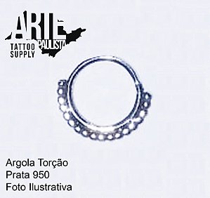 Argola Torção Prata 950 - Modelo 03