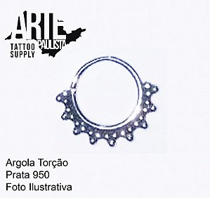 Argola Torção Prata 950 - Modelo 07