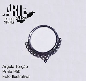 Argola Torção Prata 950 - Modelo 08