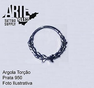 Argola Torção Prata 950 - Modelo 11