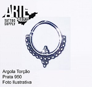 Argola Torção Prata 950 - Modelo 13