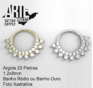Argola 23 Pedras - Modelo 02 *DOURADO