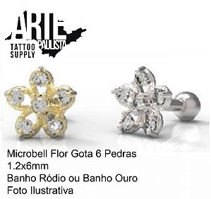 Microbell Flor Gota 6 Pedras - Modelo 14