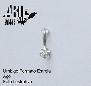 Banana (Umbigo) Aço Formato Estrela Cravação Garra