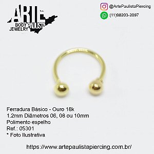 Ferradura Básico Ouro 18k