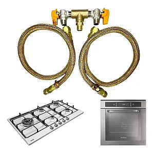 Kit Duplo Instalação de Aparelhos a Gás GN e GLP (80cm à 1,5mt)