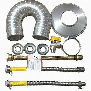 Kit Instalação Aquecedor 3/4"x3/4" 40cm Duto 60mm (1m até 3m)