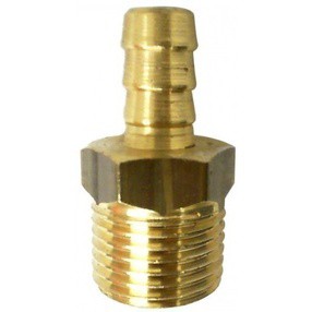 NIPLE PARA MANGUEIRA LATÃO 1/2" NPT MACHO X 3/8" BICO DE MANGUEIRA