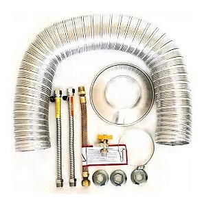 Kit Instalação Aquecedor flex m3/4 X f1/2x 40cm ,flex G 1/2 60cm , duto60mmx2,00m + redução f1/2 xm3/4