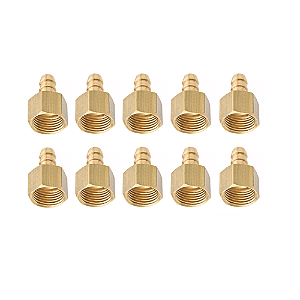 Kit 10 Bico Espigão 1/2 Fêmea X 3/8 Bm Adaptador Gás Gn Glp