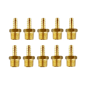 Kit 10 Espigão Adaptador Bico 1/2 Macho X 3/8 Bm Gas Gn Glp