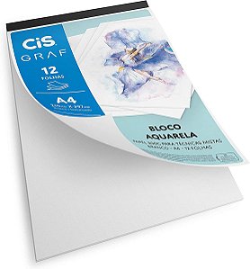 Bloco Papel Aquarela Cis Graf 300g A4 12 Folhas Acid Free