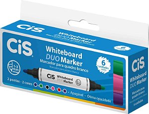 Caneta Marcador Para Quadro Branco Cis Duo Marker 6 Unidades