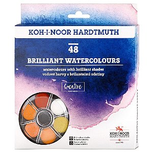 Aquarela Em Pastilha Koh-I-Noor Brilhante 48 Cores