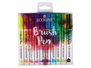 Conjunto Brush Pen Ecoline - 10 Cores