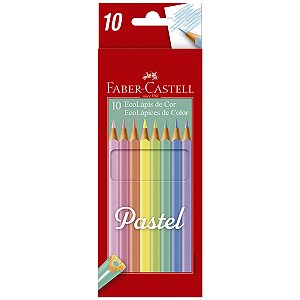 Lápis de Cor Ecolápis Faber-Castell 10 Cores Pastel