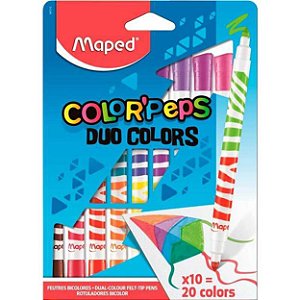 Canetinha Hidrográfica Maped Duo Colors 10 Unidades 20 Cores