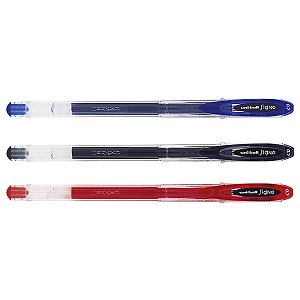 Caneta Gel Uni Signo Neo Azul Preta Vermelha 0.7mm