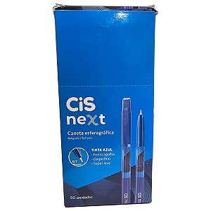 Caneta Esferográfica Cis Next Azul 50 Unidades 0.7mm