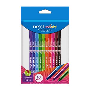 Caneta Esferográfica Cis Next Colors 10 Cores 0.7mm