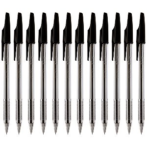 Caneta Esferográfica Pilot BP-S NI Preta 0.7mm 12 Unidades