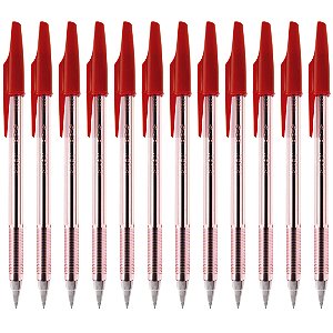 Caneta Esferográfica Pilot BP-S NI Vermelha 0.7mm 12 Unidades