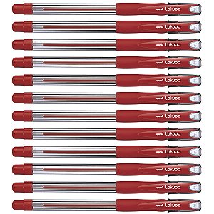 Caneta Esferográfica Uni Lakubo SG-100 Vermelha 1.0mm 12 Unidades
